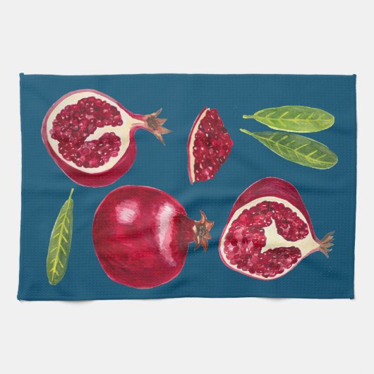 Herbst Pomegranate Aquarellmalerei Geschirrtuch (Horizontal)
