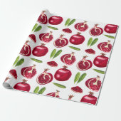 Herbst Pomegranate fruchtige Aquarell Geschenkpapier (Ungerollt)