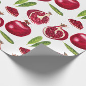 Herbst Pomegranate fruchtige Aquarell Geschenkpapier (Ecke)