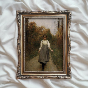 Herbst Portrait Druck, Vintage Herbst Kunst, Herbs Poster