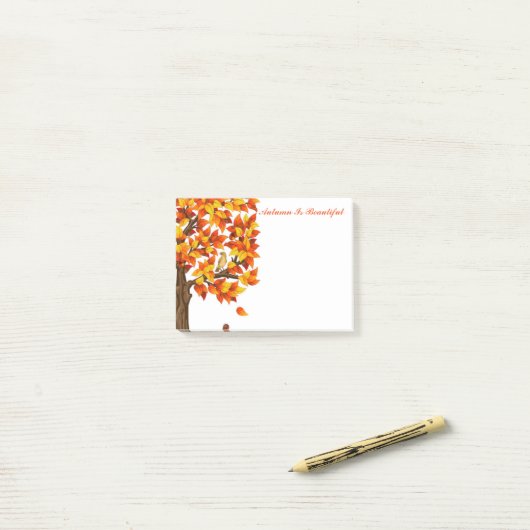 Herbst-Posten Anmerkung-Herbst ist schön Post-it Klebezettel (Auf Schreibtisch)