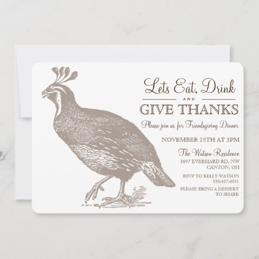 Herbst Potluck Friendsgiving Einladung (Vorderseite)