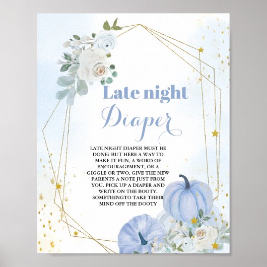 Herbst Pumpend Spätabend Windeln Baby Dusche Schil Poster (Vorne)