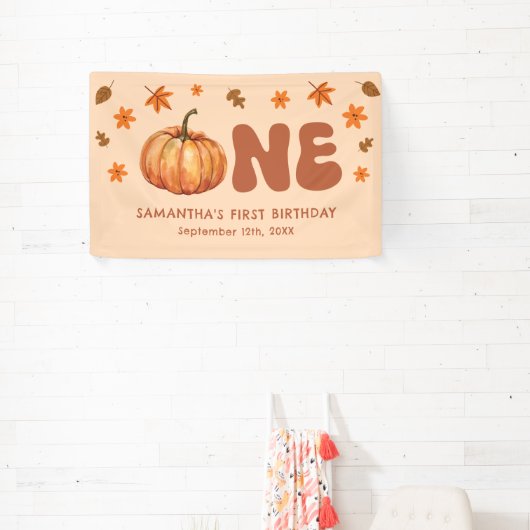 Herbst Pumpkin 1. Geburtstag Banner (InSitu)