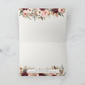 Herbst Pumpkin Autumn Leaf Pink Floral Vielen Dank Karte (Innenseite)