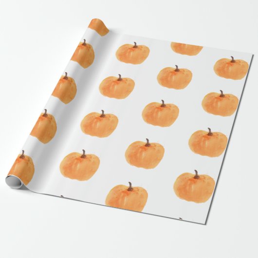 Herbst Pumpkin Autumn Wassercolor Geschenkpapier (Ungerollt)