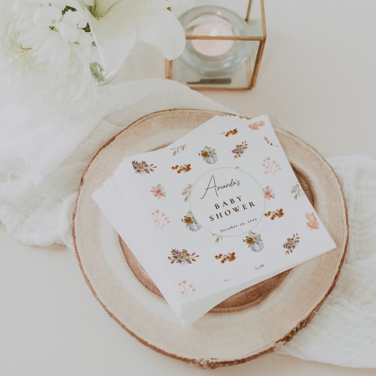 Herbst Pumpkin Baby Dusche Autumn Leaves Serviette