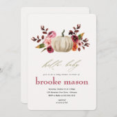 Herbst Pumpkin Baby Dusche Einladung Creme (Vorne/Hinten)