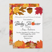 Herbst Pumpkin Baby Dusche Herbsteinladung Einladung (Vorne/Hinten)