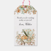 Herbst Pumpkin Baby Dusche Vielen Dank für Ihr Int Geschenkanhänger (Rückseite)