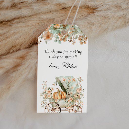 Herbst Pumpkin Baby Dusche Vielen Dank für Ihr Int Geschenkanhänger