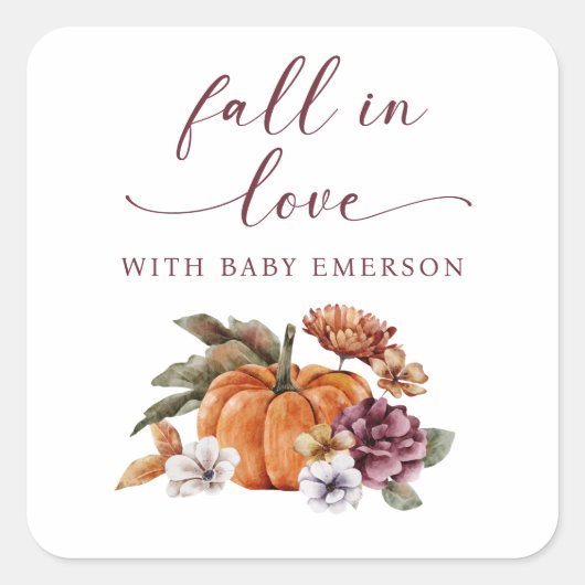 Herbst Pumpkin Baby Shower Stickers (Vorderseite)