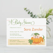 Herbst Pumpkin Babydusche Einladung (Stehend Vorderseite)
