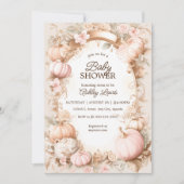 Herbst Pumpkin-Babydusche - Vintage Errötung Einladung (Vorderseite)