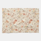 Herbst Pumpkin Blätter BOHO Floral Dankbar Geschirrtuch (Horizontal)