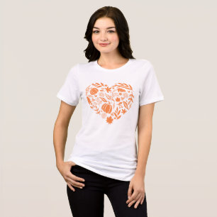 Herbst Pumpkin Blätter Herz Tri-Blend Shirt