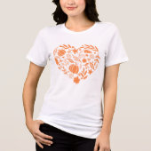 Herbst Pumpkin Blätter Herz Tri-Blend Shirt (Vorderseite)
