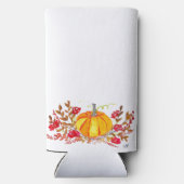 Herbst Pumpkin Blätter Wasserfarbenhochzeit Selters Dosenkühler (Rückseite)