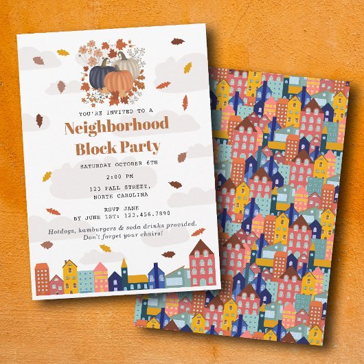 Herbst-Pumpkin-Blockparty im Viertel Einladung