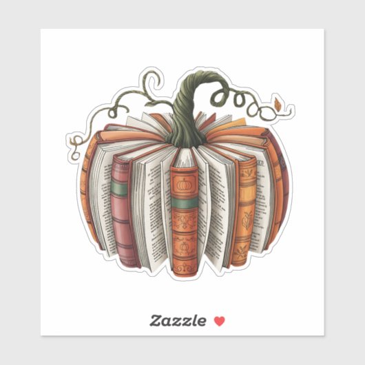 Herbst Pumpkin Book Lover Booktoween Halloween Aufkleber (Blatt)