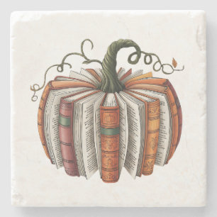 Herbst Pumpkin Book Lover Booktoween Halloween Steinuntersetzer