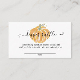 Herbst Pumpkin Diaper Raffle Wasserfarbe Umschließ Begleitkarte