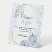 Herbst Pumpkin Diaper Tombola Baby Dusche Zeichen Sockelschild (Vorderseite)