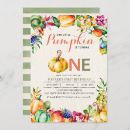 Herbst Pumpkin Einladung zum ersten Geburtstag
