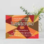 Herbst Pumpkin Erntedank Spaß Farbiger Fall Einladung (Stehend Vorderseite)