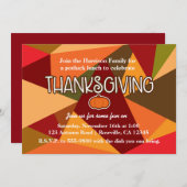 Herbst Pumpkin Erntedank Spaß Farbiger Fall Einladung (Vorne/Hinten)