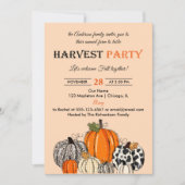 Herbst Pumpkin ernten Party Erntedankfest Abendess Einladung (Vorderseite)