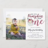 Herbst Pumpkin Erste Geburtstagsparty Foto Einladung (Vorderseite)