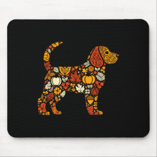 Herbst Pumpkin Fall Beagle Erntedank Frauen Männer Mousepad