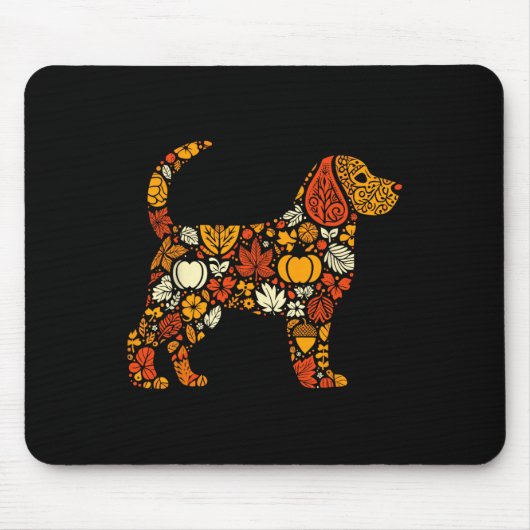 Herbst Pumpkin Fall Beagle Erntedank Frauen Männer Mousepad (Vorne)