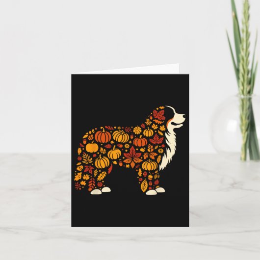 Herbst Pumpkin Fall Bernese Berg Dog Thanksgiv Karte (Vorderseite)
