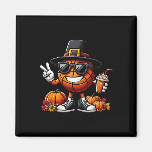 Herbst Pumpkin Fall Bysketbyll Erntedank Womens Magnet (Vorne)