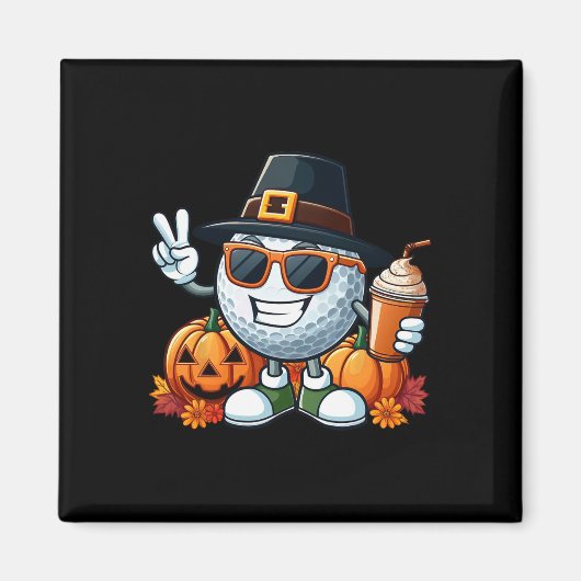 Herbst Pumpkin Fall Golf Erntedank Frauen Männer Magnet (Vorne)
