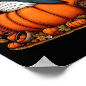 Herbst Pumpkin Fall Whale Erntedank Frauen Männer Poster (Ecke)