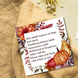 Herbst Pumpkin Floral Books for Baby Begleitkarte