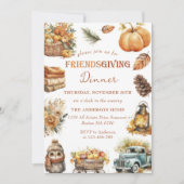 Herbst Pumpkin Friendsgiving Dinner Einladung (Vorderseite)
