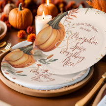 Herbst Pumpkin Gewürz Babydusche Autumn Wassercolo