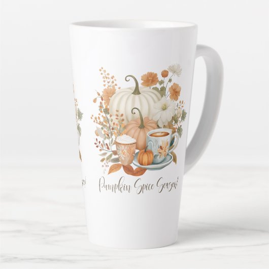 Herbst Pumpkin Gewürz Latte Floral Herbst Blätter Milchtasse (Rechte Ecke)