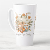 Herbst Pumpkin Gewürz Latte Floral Herbst Blätter Milchtasse (Linke Ecke)