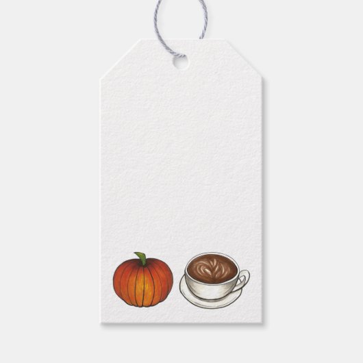 Herbst Pumpkin Gewürz Latte Kaffee Oktober Geschenkanhänger (Vorderseite)