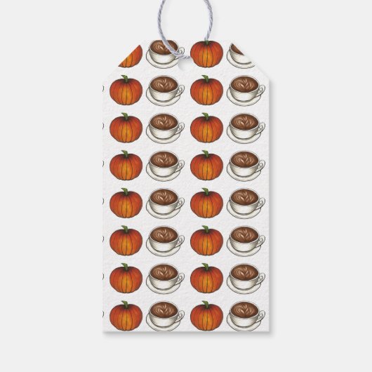 Herbst Pumpkin Gewürz Latte Kaffee Oktober Geschenkanhänger (Rückseite)