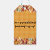 Herbst Pumpkin Gewürz-Party Danke, Geschenk-Tag Geschenkanhänger (Rückseite)