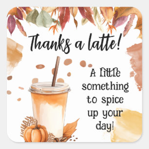 Herbst Pumpkin Gewürz-Party Danke, Geschenk-Tag Quadratischer Aufkleber