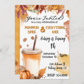 Herbst Pumpkin Gewürz-Party Einladung (Vorne/Hinten)
