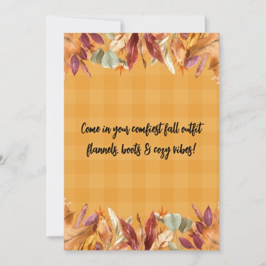 Herbst Pumpkin Gewürz-Party Einladung (Rückseite)