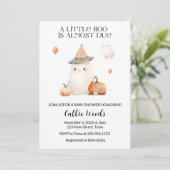 Herbst Pumpkin Ghost Baby Dusche Einladung (Stehend Vorderseite)